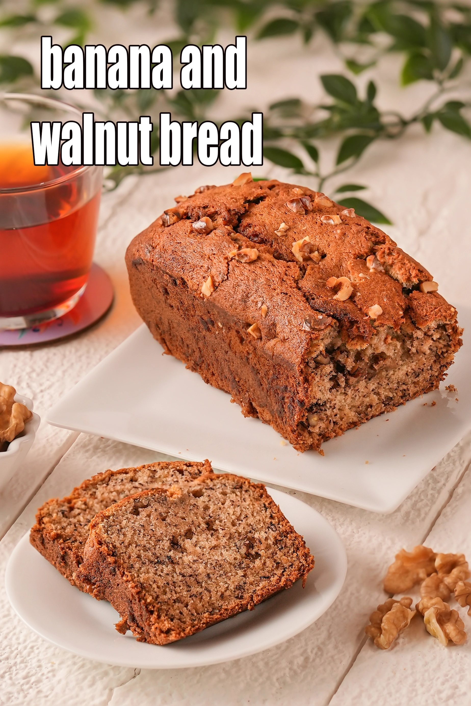 banana and walnut bread recipe | Eggless Banana bread with walnuts | best Indian banana walnut loaf | classic banana bread |