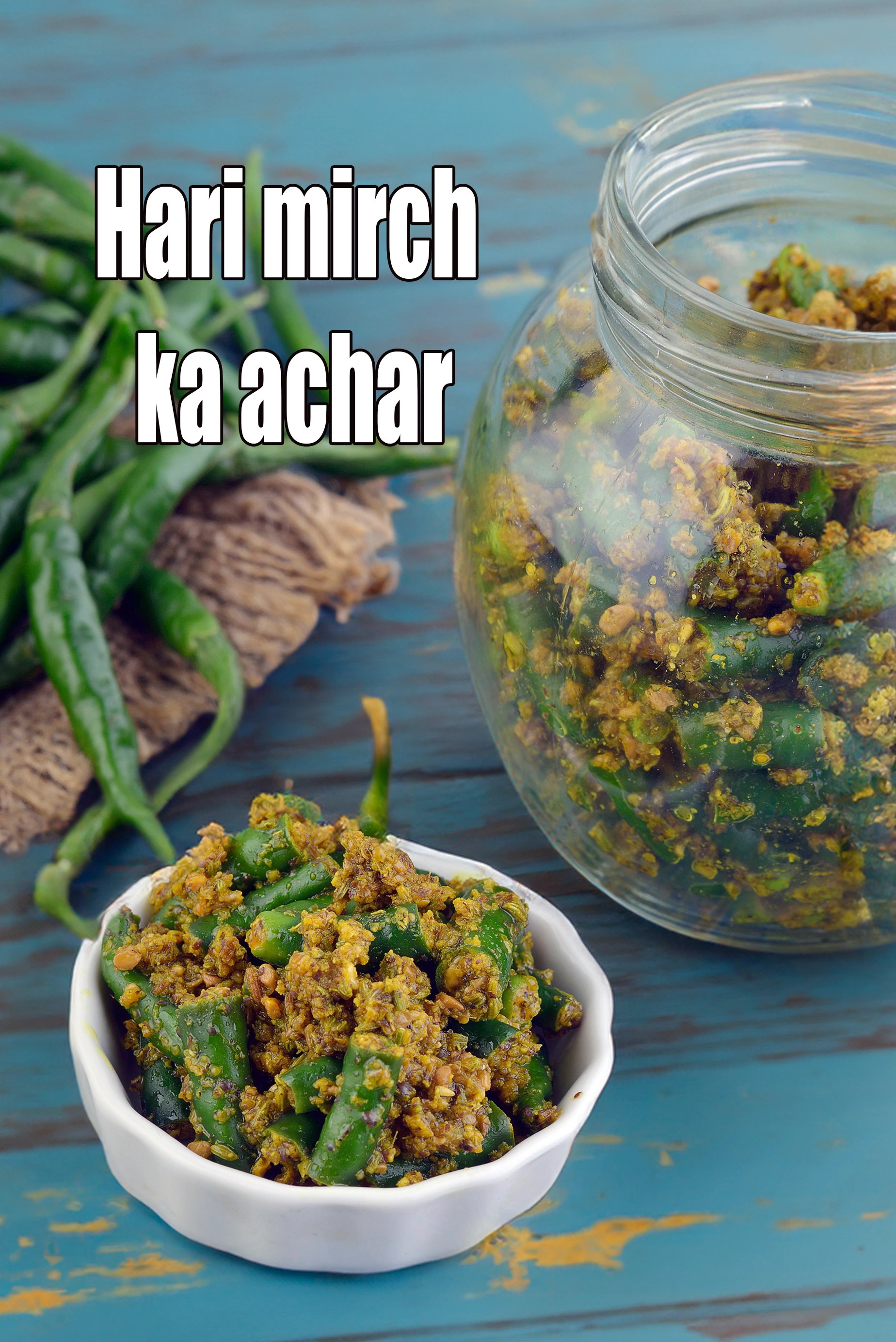 hari mirch ka achar recipe | Rajasthani hari mirch ka achar | instant green chilli pickle