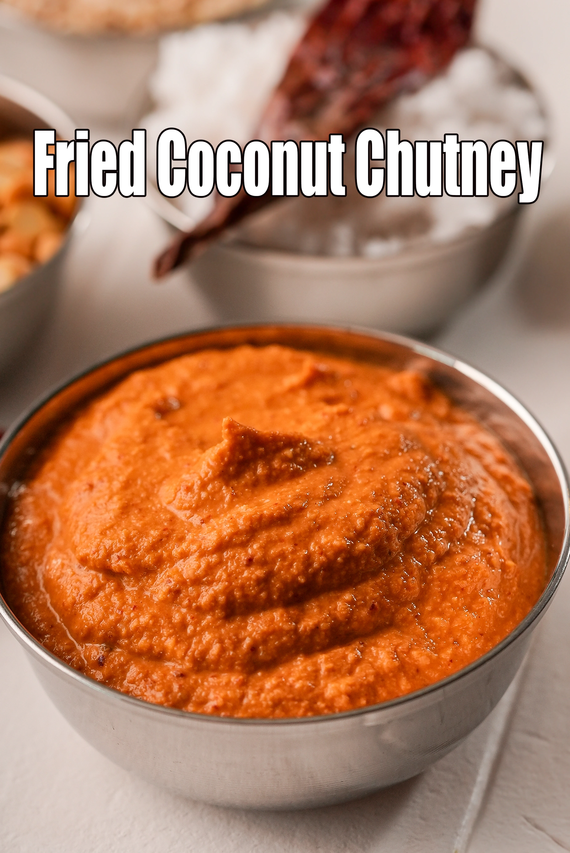 Fried Coconut Chutney, South Indian Recipe