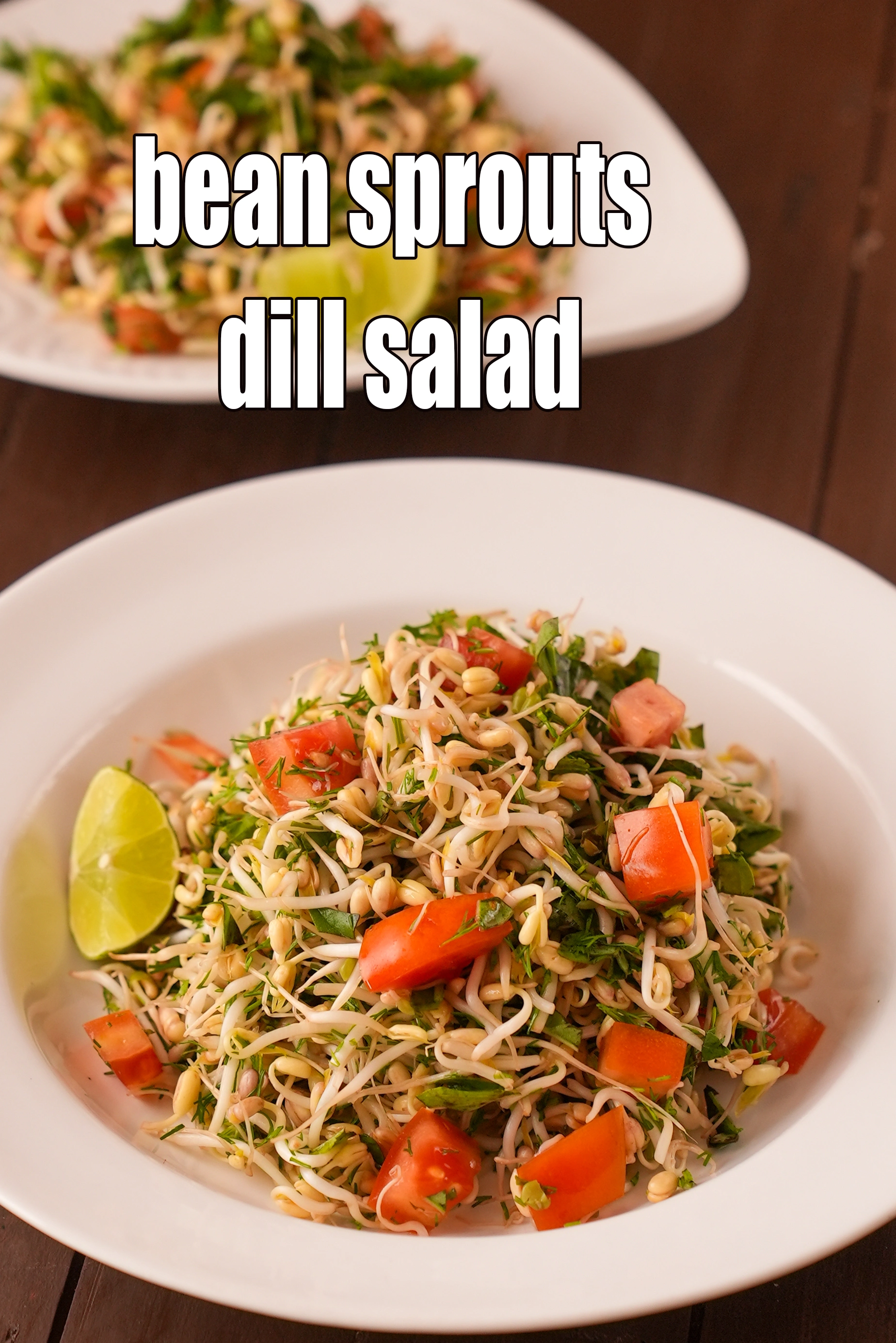 bean sprouts dill salad recipe | bean sprouts and suva tossed salad | healthy bean sprouts with dill salad | Indian style sprouts dill salad |