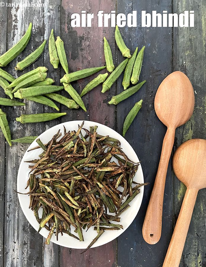 air fried bhindi recipe | healthy air fryer crispy okra (ladies finger) | quick |