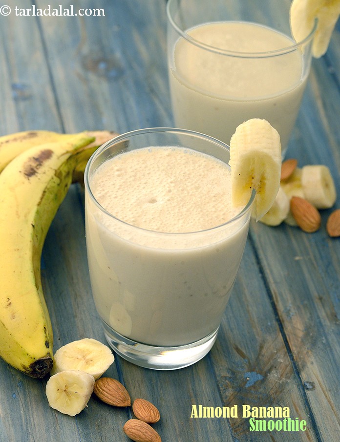 almond banana smoothie | healthy almond banana smoothie |