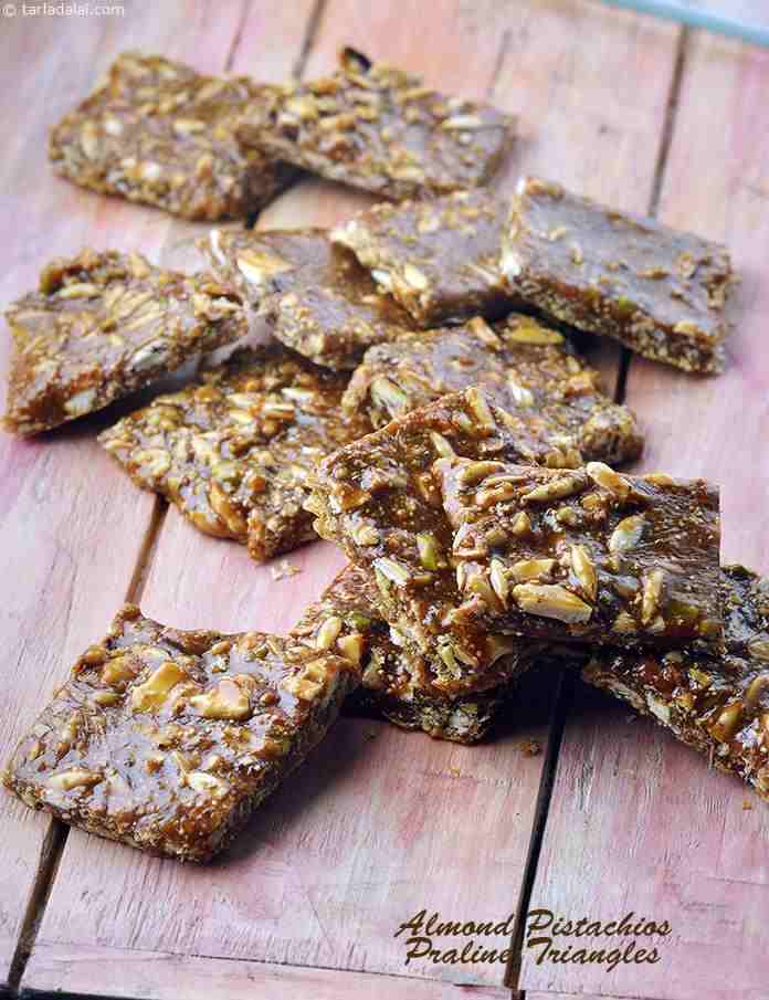 Almond Pistachios Praline Triangles recipe, Childrens Recipes, Kids Recipes