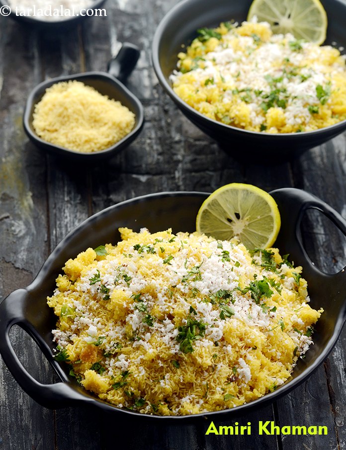 amiri khaman in microwave recipe | sev khamani in microwave |