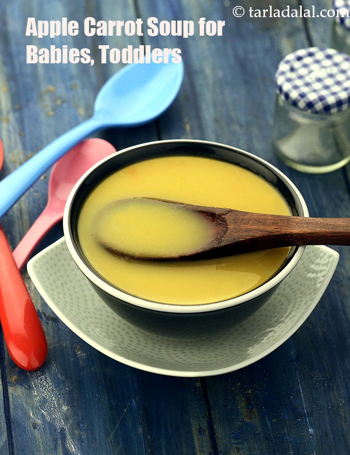 एप्पल एण्ड कॅरट सूप विद पटॅटोस्  रेसिपी,  Apple and Carrot Soup with Potatoes  ( Baby and Toddler ) Recipe In Hindi