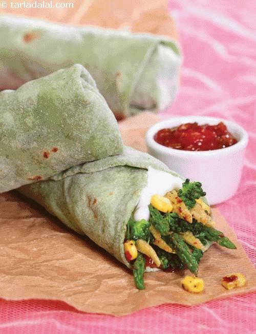 Asparagus and Baby Corn Wrap ( Wraps and Rolls) recipe