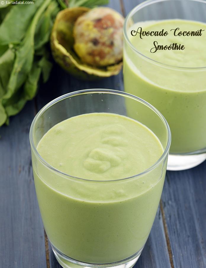 Avocado Coconut Smoothie, Healthy 4 Ingredient recipe