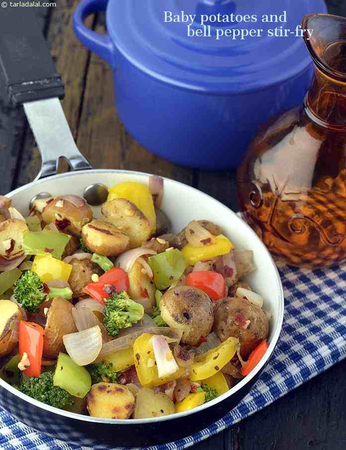 Baby Potatoes and Bell Pepper Stir-fry recipe