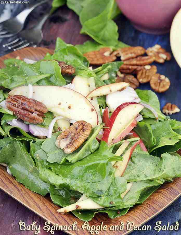 Baby Spinach, Apple and Pecan Salad recipe