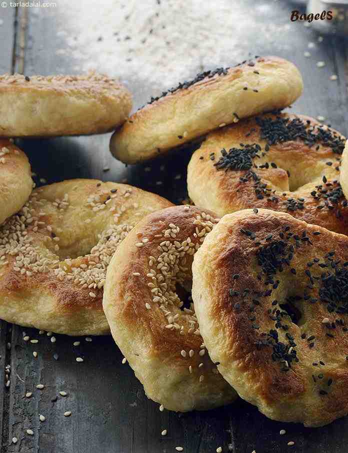 Bagels recipe, Homemade Eggless Bagels