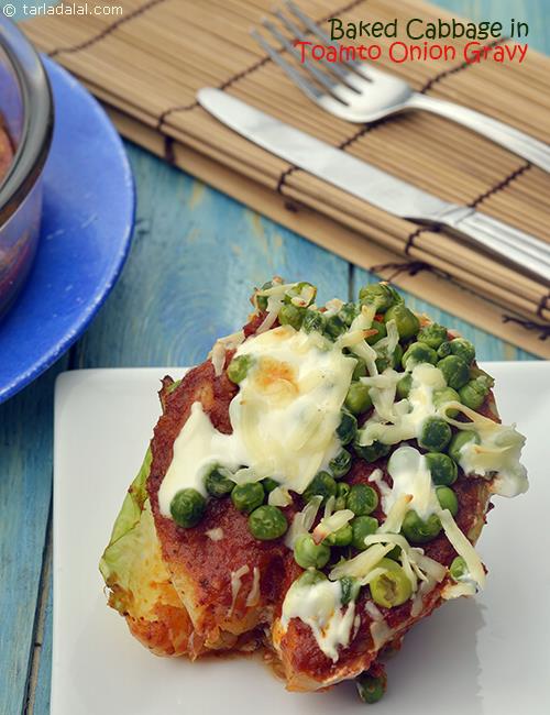 Baked Cabbage in Tomato Onion Gravy