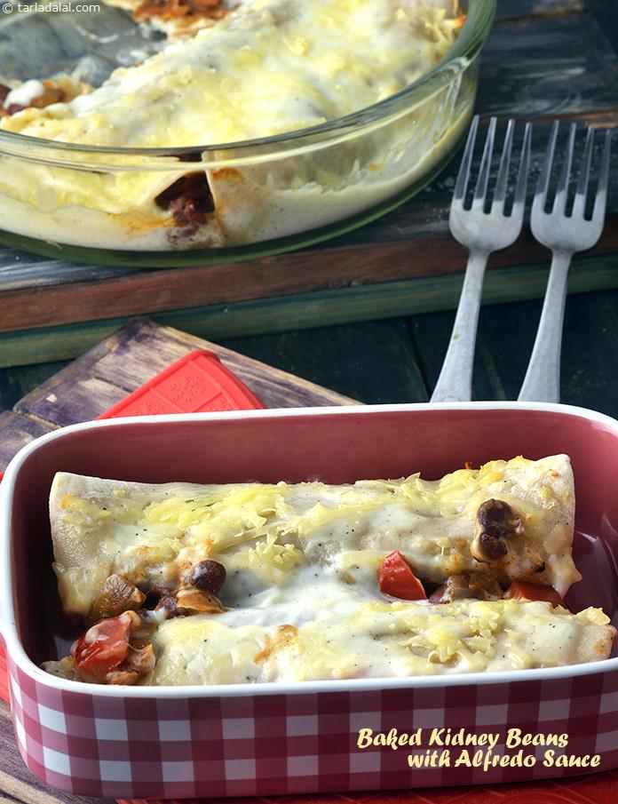 Baked Kidney Beans with Alfredo Sauce