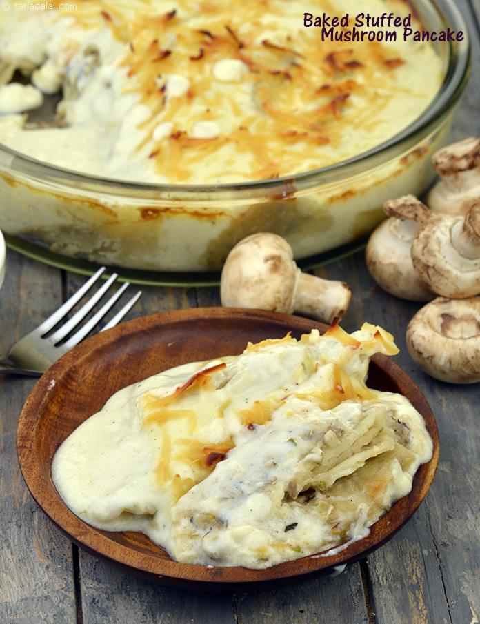 Baked Stuffed Mushroom Pancake recipe, Party Recipes, Entertaining Recipes