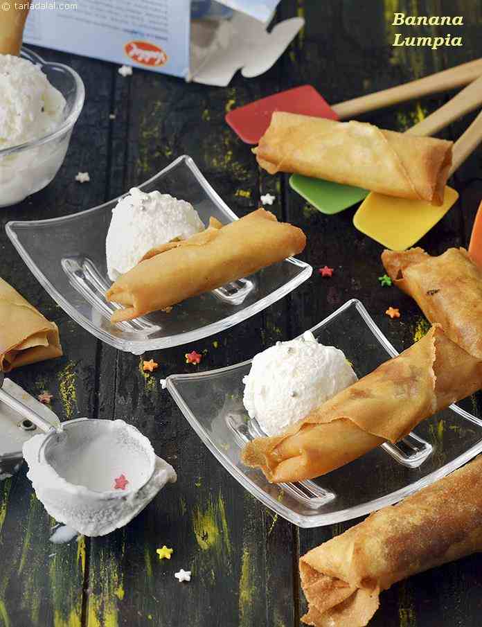 Banana Lumpia, Banana Cinnamon Roll recipe