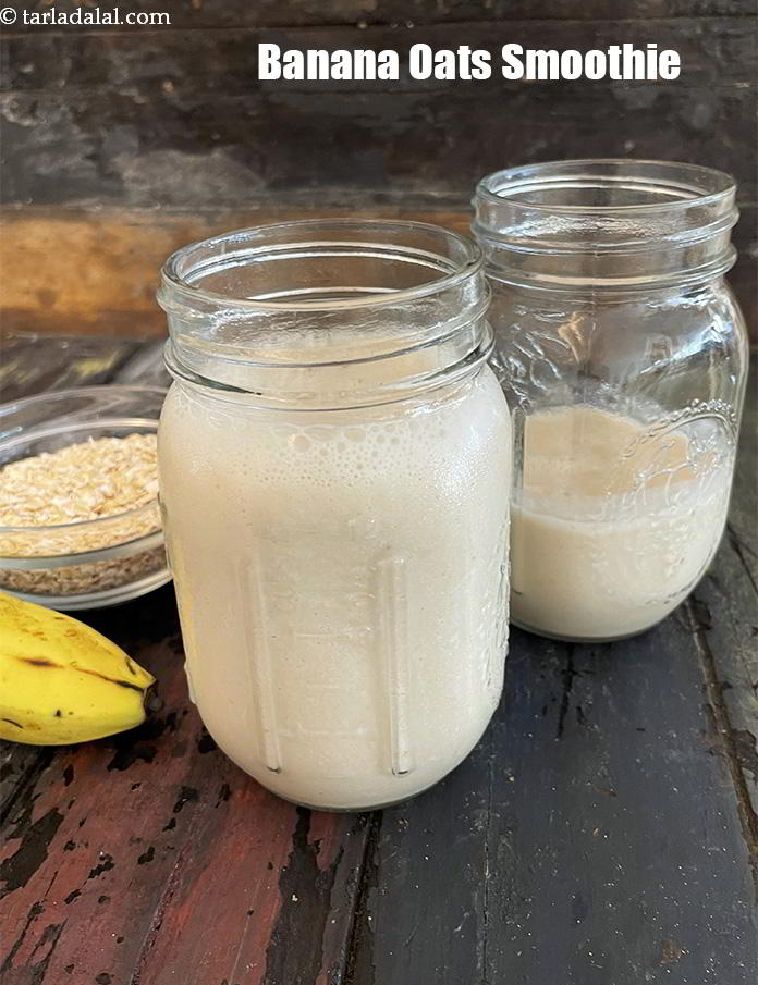 banana oats smoothie recipe | 3 ingredient banana oats smoothie | Indian |