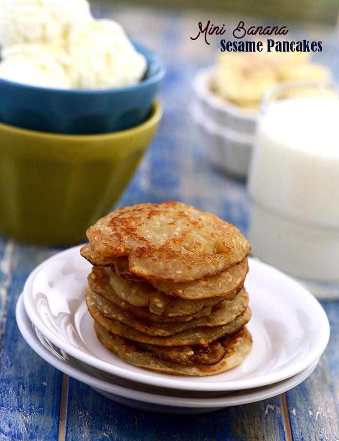Mini Banana Sesame Pancake recipe, Quick Dessert Recipes