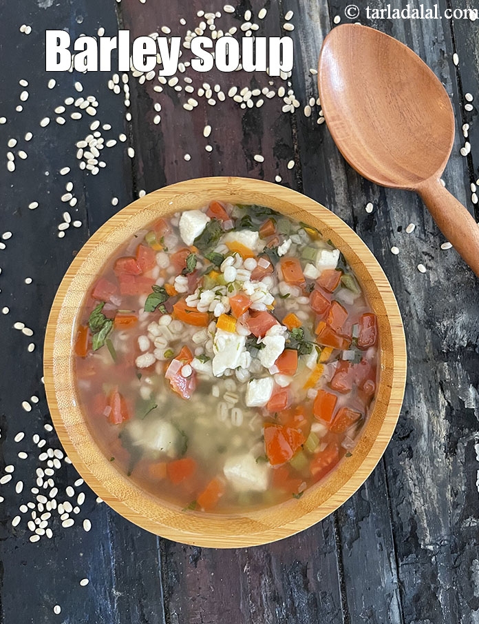 barley soup recipe | Indian jau soup | barley soup for weight loss | zero oil soup |