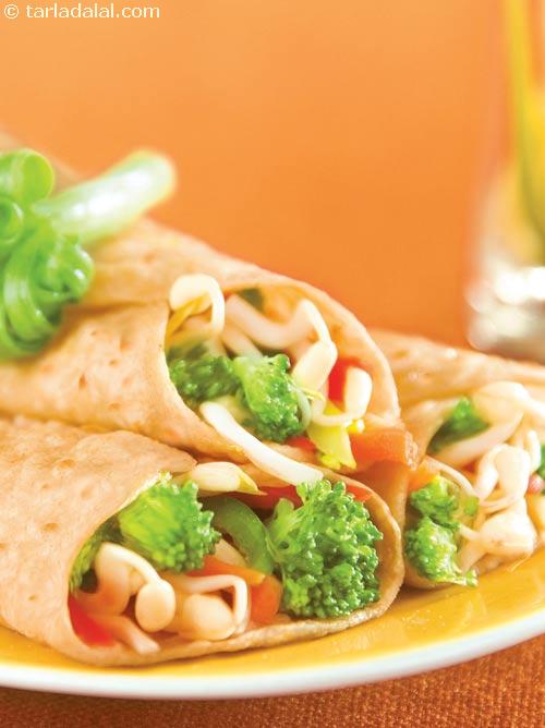 Bean Sprouts and Veggie Wraps