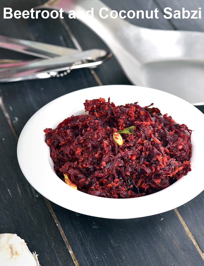 beetroot and coconut sabzi recipe | South Indian beetroot sabzi |