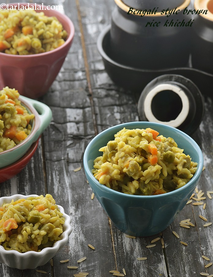Bengali Style Brown Rice Khichdi, Low Salt Recipe