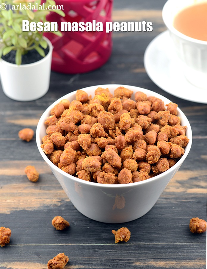 Besan Coated Fried Masala Peanuts recipe