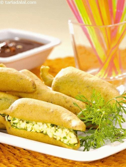 Bharwan Paneer Chilli Pakoda ( Paneer Snacks ) recipe