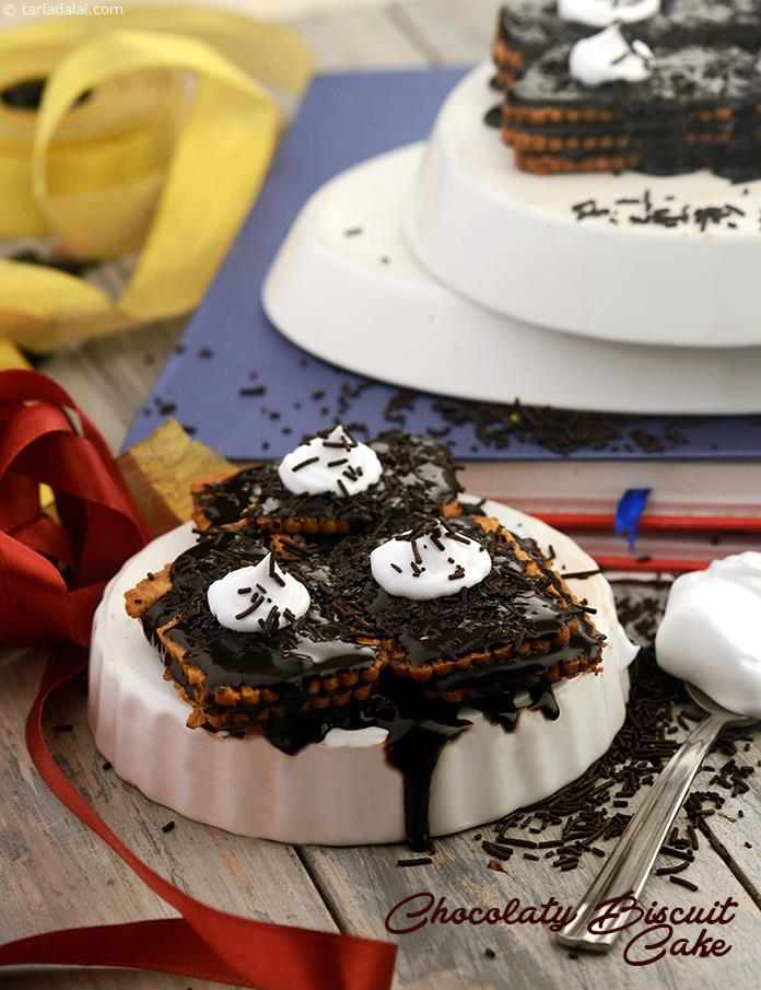 Chocolaty Biscuit Cake recipe, Quick Dessert Recipes