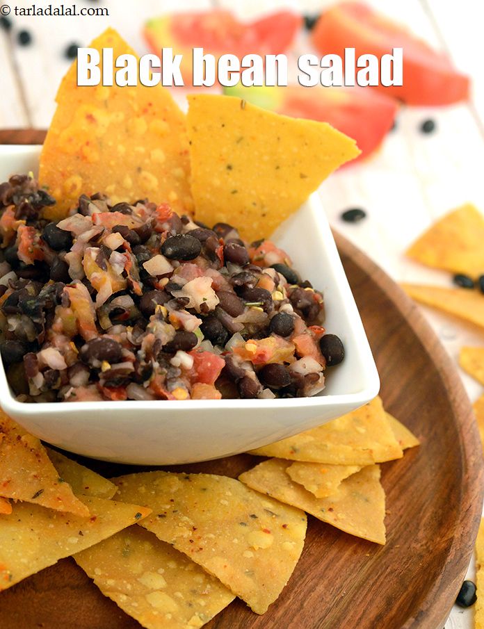 black bean salad recipe | Mexican style black bean salad | healthy Indian black bean salad |