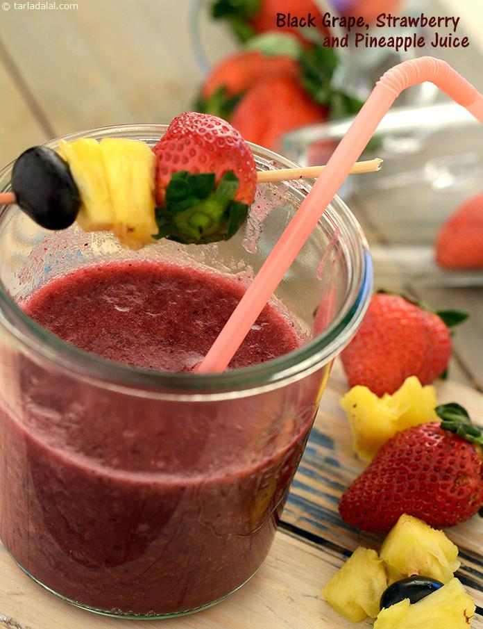 Black Grape, Strawberry and Pineapple Juice recipe