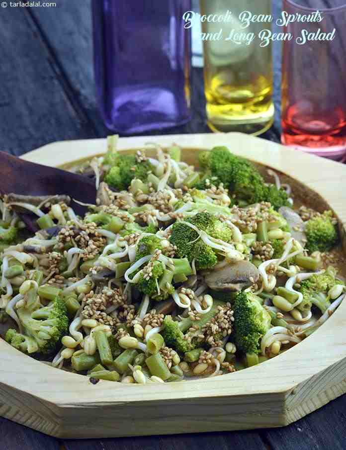 Broccoli, Bean Sprouts and Long Bean Salad recipe, Thai Recipes