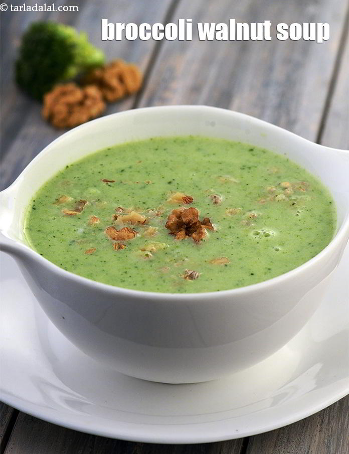 broccoli walnut soup recipe |?broccoli vegetable soup | Indian?broccoli soup |