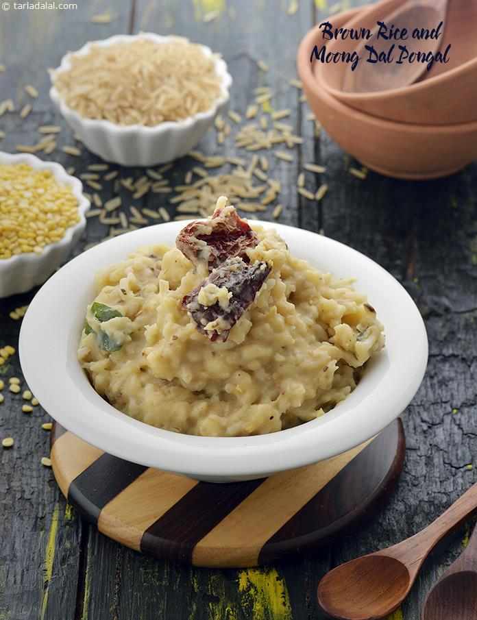 Brown Rice and Moong Dal Pongal, Low Salt Recipe