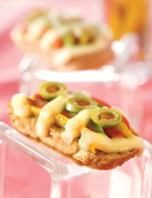 Caramelised Capsicum Crostini ( Diabetic Recipe)