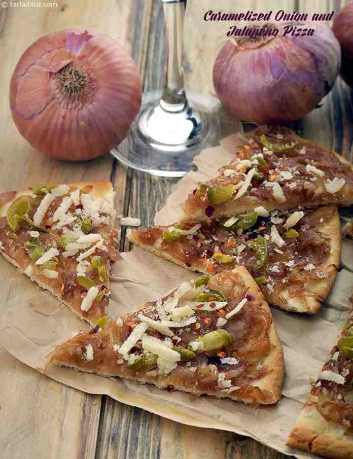 Caramelized Onion and Jalapeno Pizza recipe