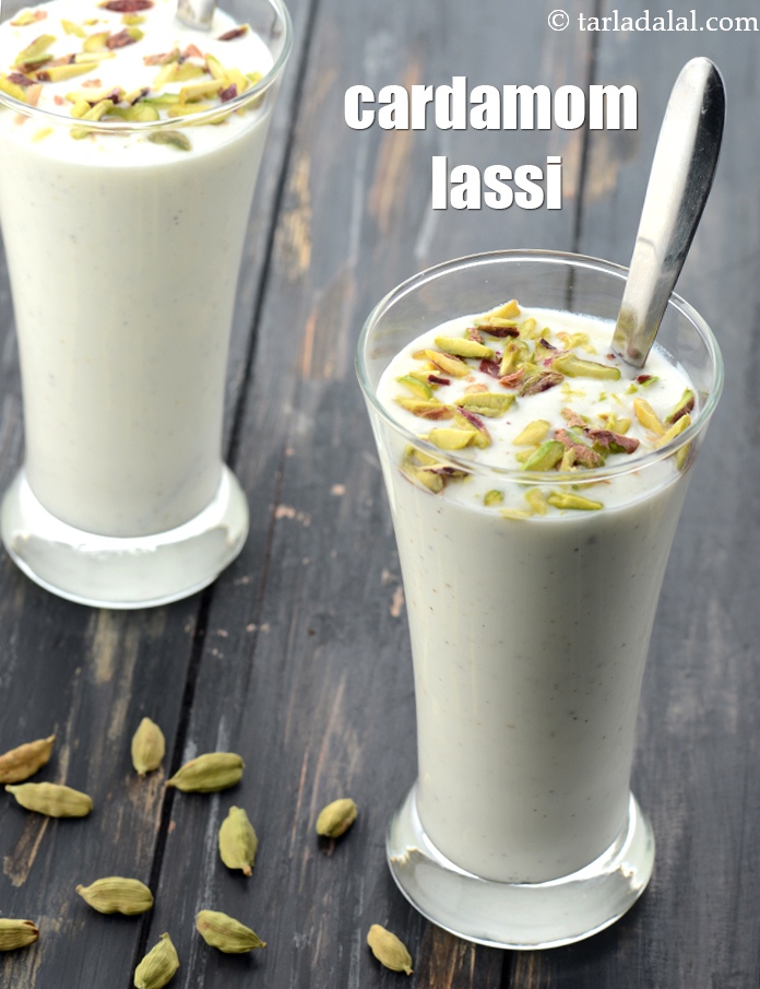 मीठी लस्सी रेसिपी | इलाइची लस्सी | इलायची लस्सी | मीठी इलायची लस्सी | cardamom lassi in hindi. 