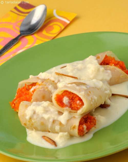 Carrot Pancake Sizzler, Carrot Halwa Pancake Sizzler Recipe