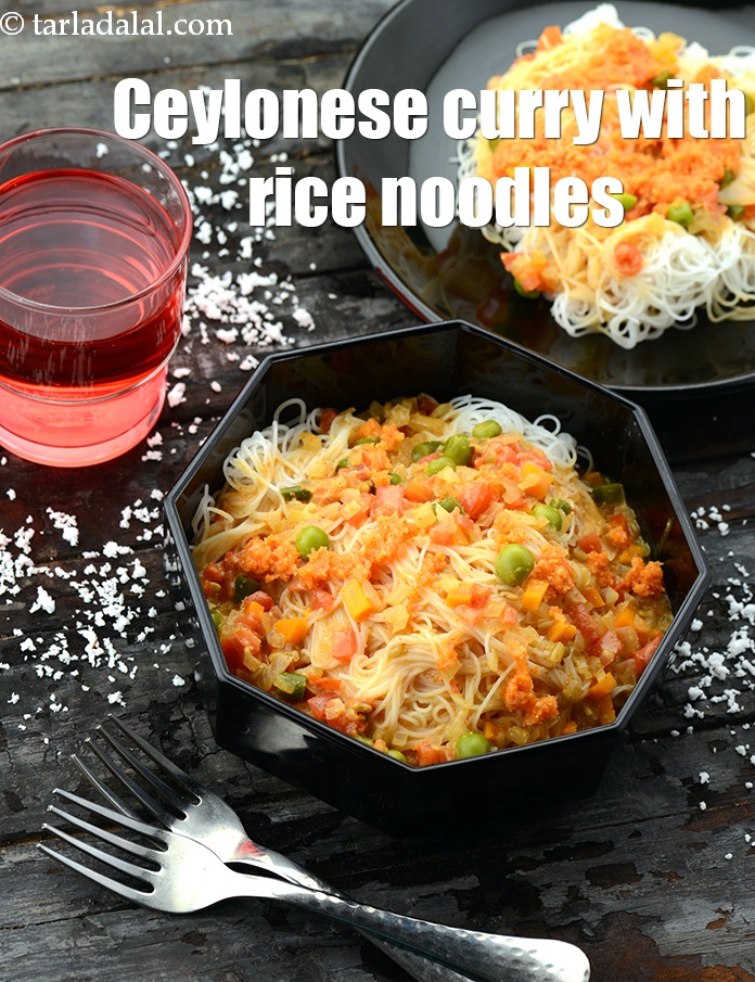 રાઇસ નૂડલ્સ સાથે સેલોનીસ કરી