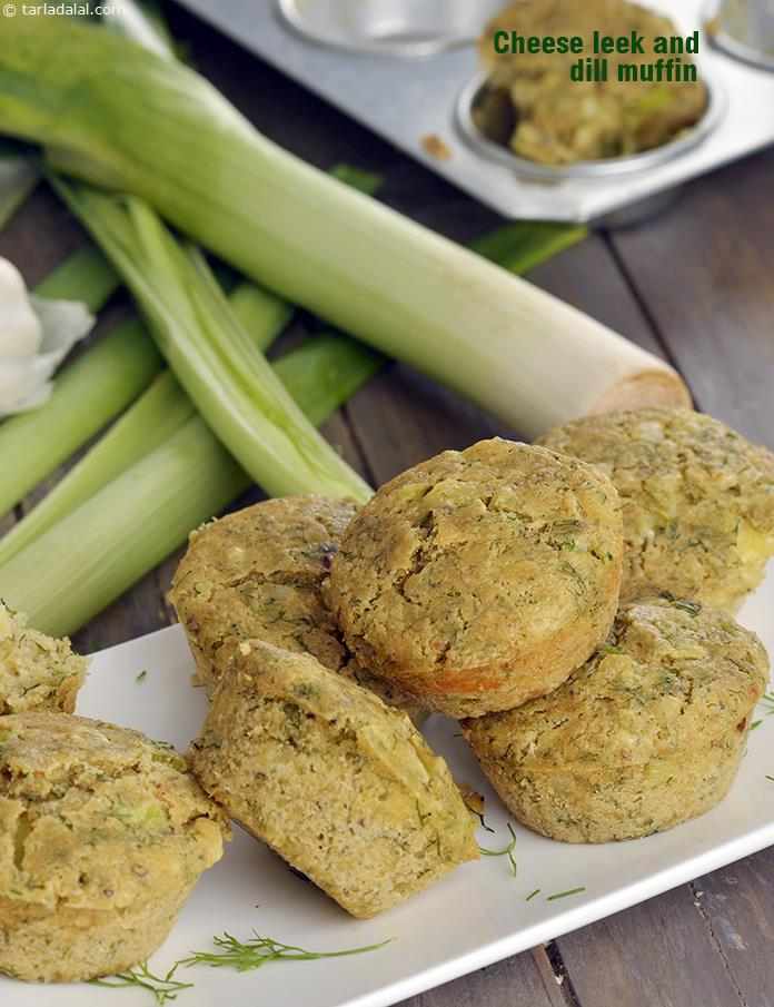 Cheese, Leek and Dill Muffin, Savoury Muffin recipe
