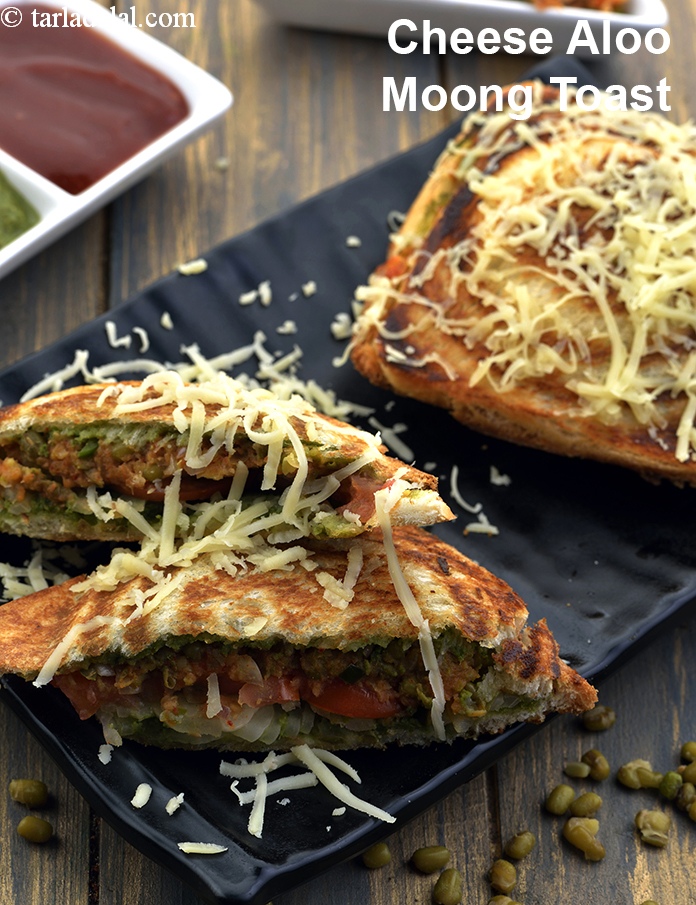 cheese aloo toast recipe | cheese aloo moong toast | cheese aloo moong sandwich |