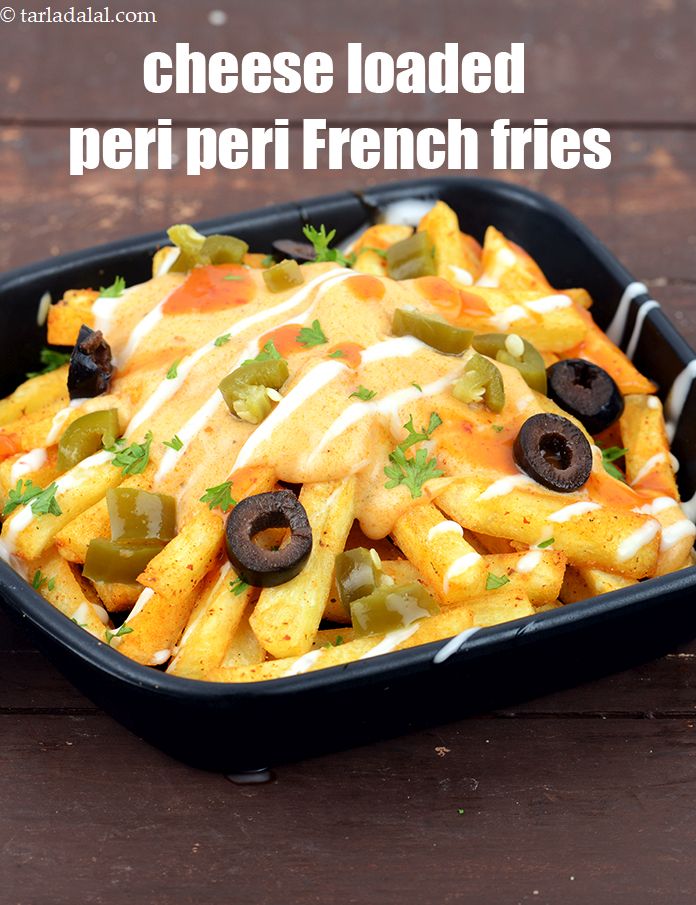 cheese loaded peri peri French fries recipe | peri peri fries with cheese sauce |