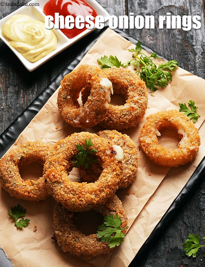 cheese onion rings recipe | cheese stuffed onion rings | Indian style mozzarella onion rings |
