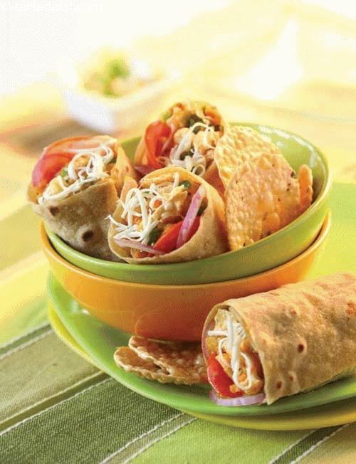 Cheesy Khada Bhaji Wrap ( Wraps and Rolls)