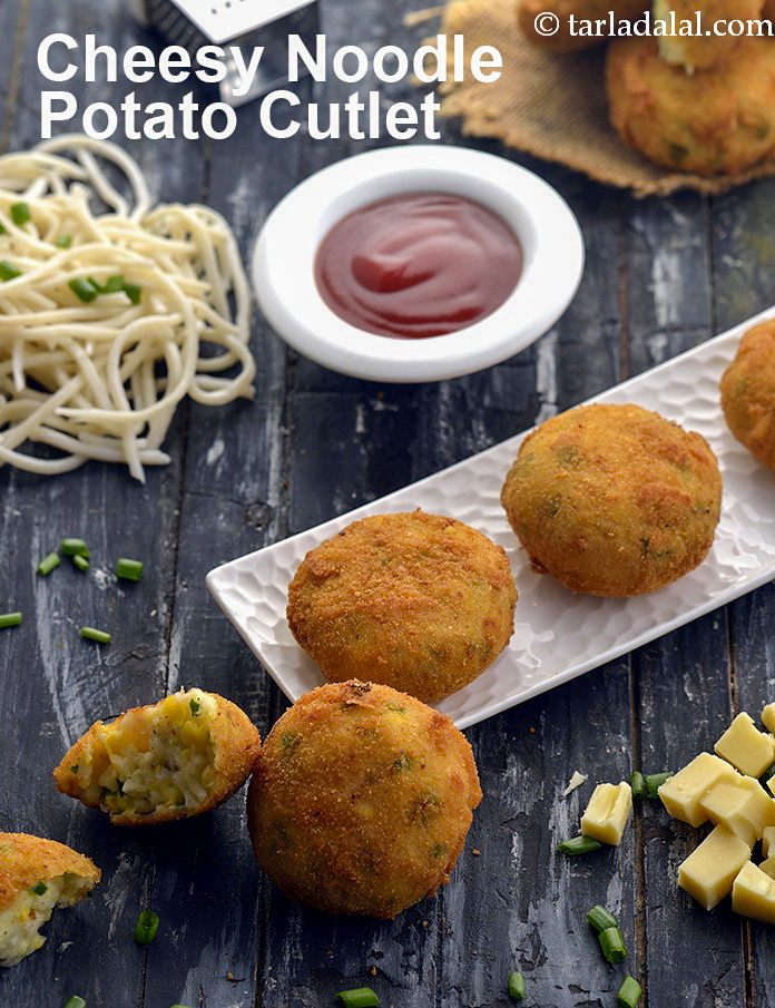 cheese noodles potato cutlet recipe | cheese noodles vegetable cutlet | Indian cutlet |