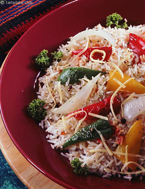 Cheesy Pepper Rice, Mexican Cheesy Pepper Rice recipe, Mexican Recipes