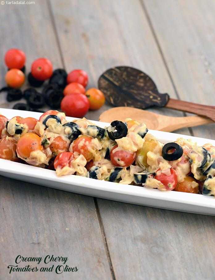 Creamy Cherry Tomatoes and Olives recipe