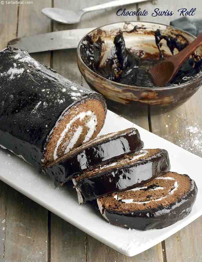 चॉकलेट स्विस रोल  रेसिपी,  Chocolate Swiss Roll Recipe In Hindi 