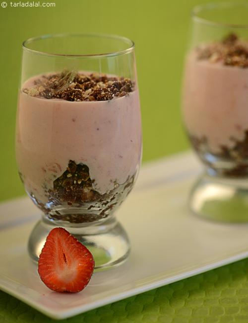 Chocolaty Strawberry Yoghurt Fantasy recipe, Indian Quick Recipes