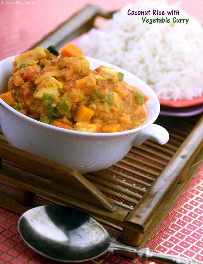 Coconut Rice with Vegetable Curry