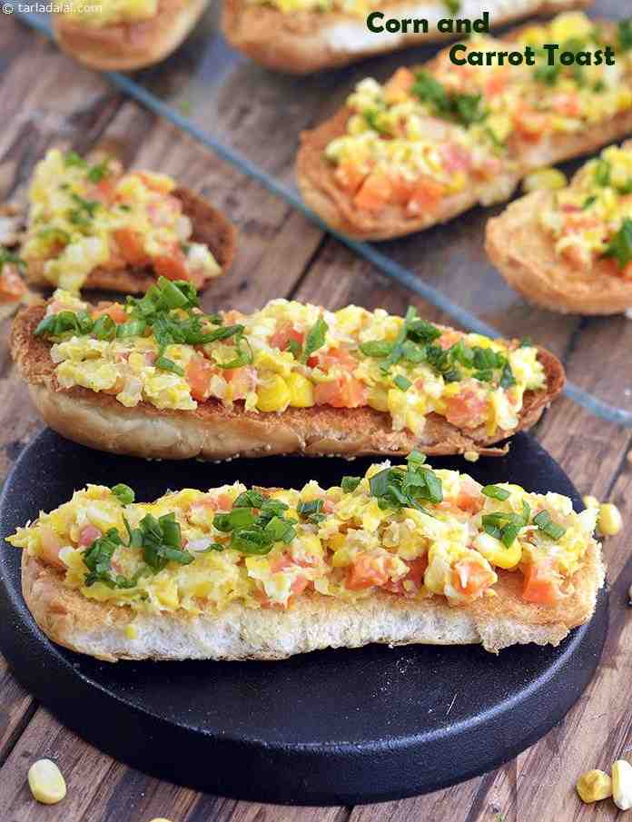 Corn and Carrot Toast, Kid Friendly recipe