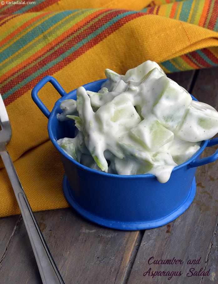 Cucumber and Asparagus Salad recipe, Vegetarian Recipes